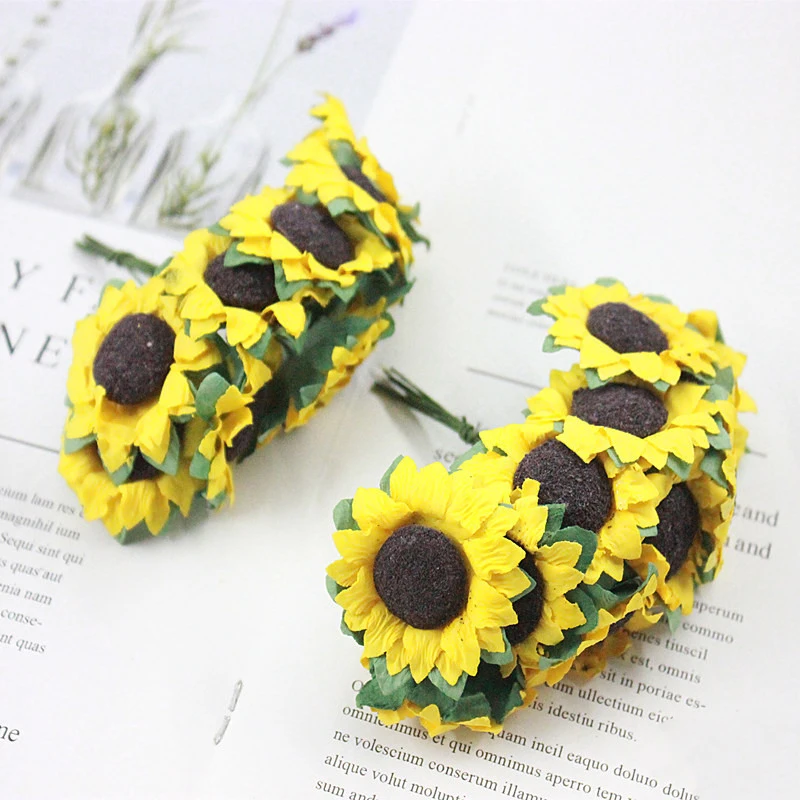 Осеннее украшение 10 голов желтый подсолнух шелк искусственные цветы букет для