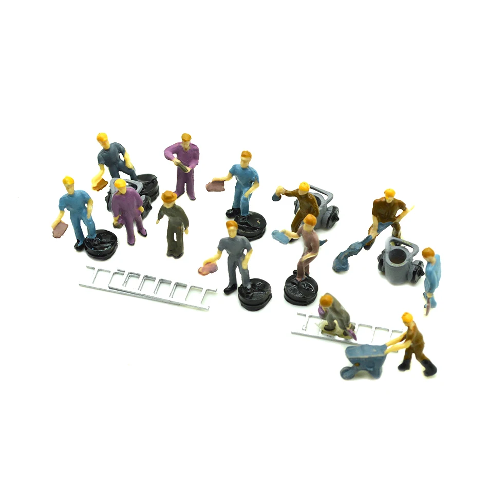 Ho Scale поезд рабочая фигурка режим миниатюрные работники с инструментами для