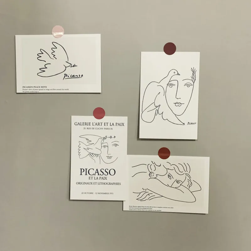 

White Pigeon Line Cardboard Wall Decoration Sticker Soft Pack Cardboard Bedroom Wall Decoration Handbook Posing Postcard