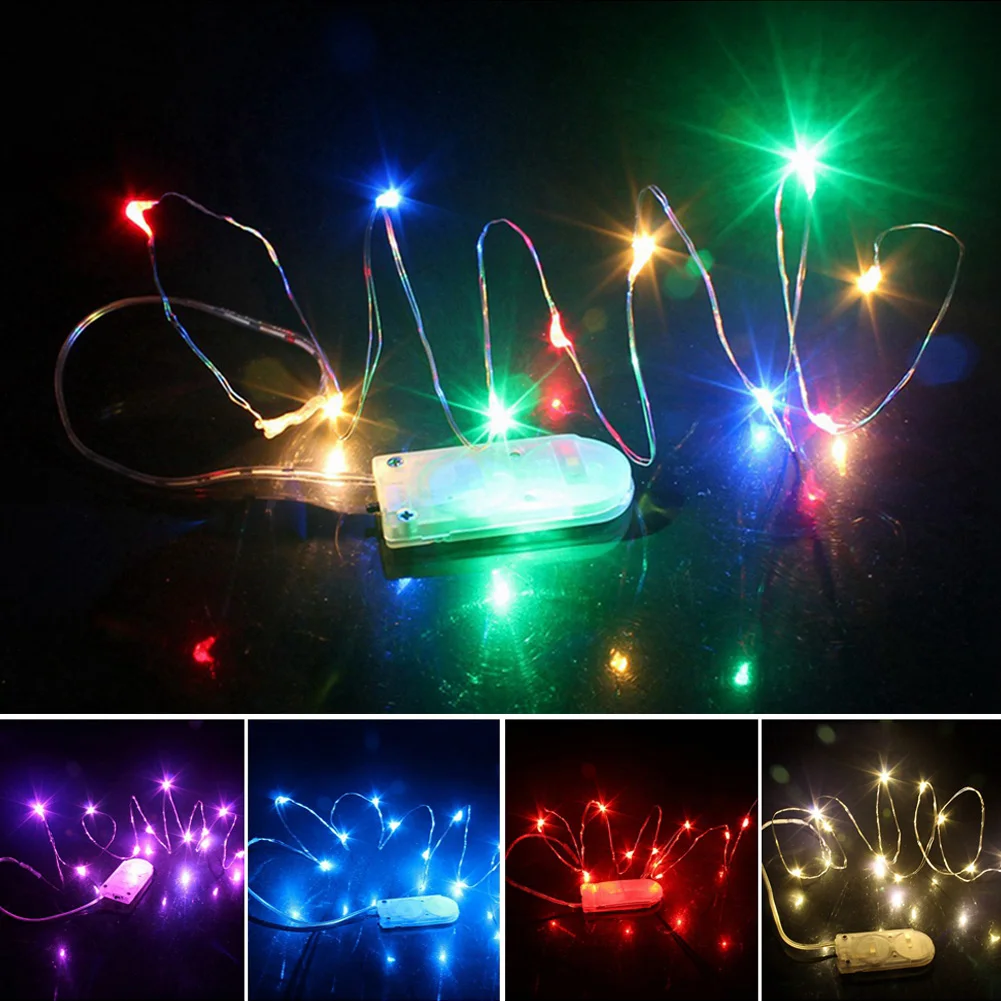 

LED Copper Wire String Button Battery String Lamp Christmas Decoration 2 Meter Copper Line String