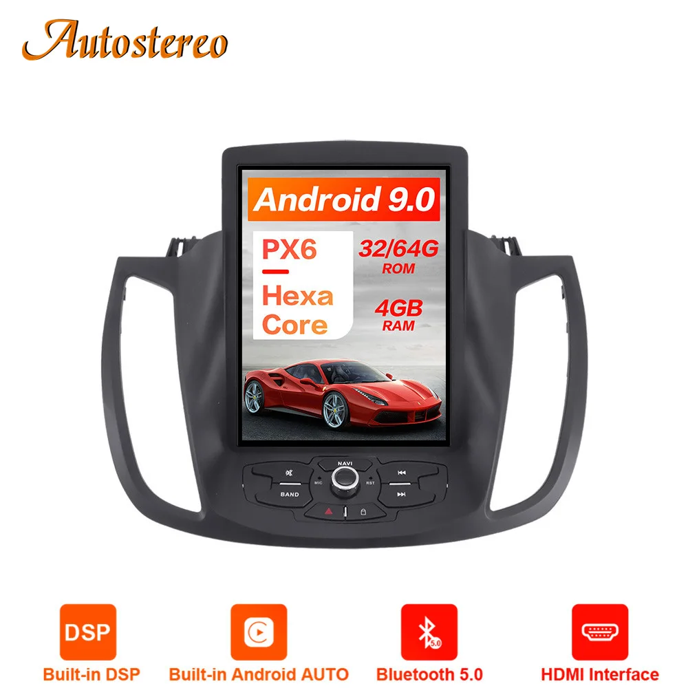 Kaufen Android 9 128 Für Ford KUGA 2013-2019 Tesla Radio Auto GPS Navigation Kopf Einheit Multimedia Player Radio Band Recorder Auto Stereo