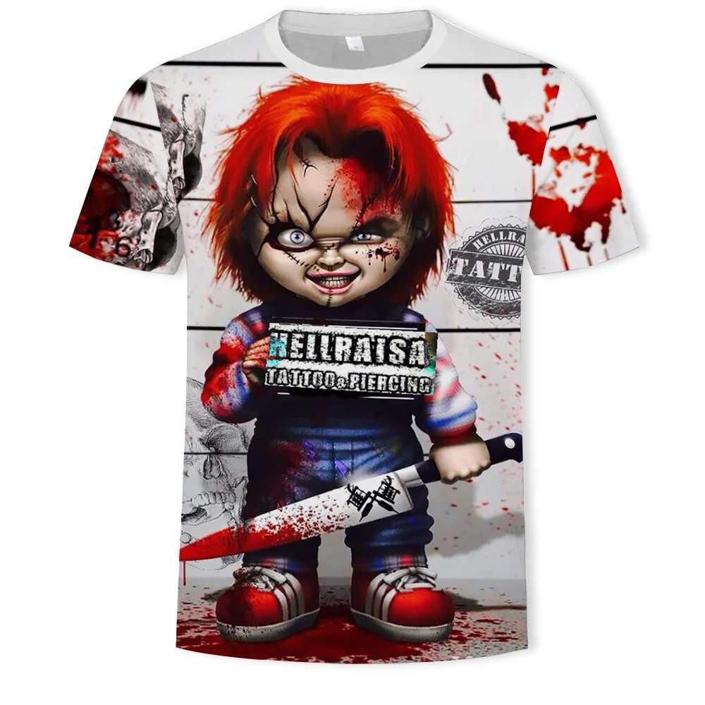 

Summer new style clown graphic t-shirt 3D printing men's t-shirt horror demon killer fun soft texture round neck short sleeve