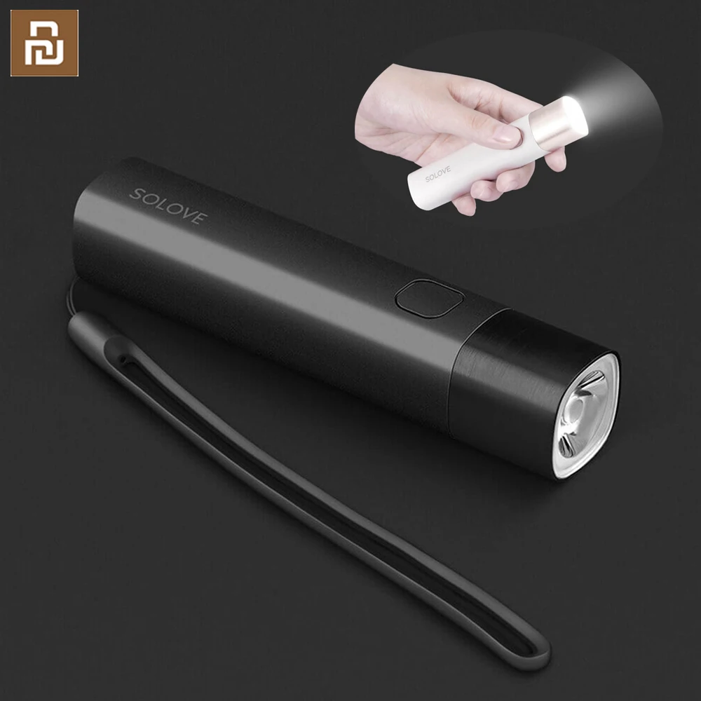 

New Youpin Solove X3 USB Rechargeable Brightness EDC Flashlight 3000mAh Power Bank Portable Mini LED Torch for Bike