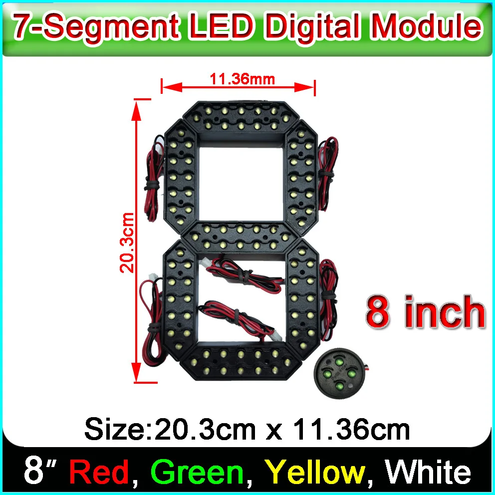 8 inches 7-segment LED number module, Red, yellow, green, white 4 color Optional,LED Digital module,Oil & gas price screen