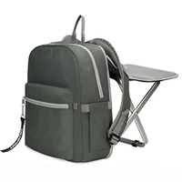 high quality backpack chair portable camping stool foldable chair with double layer oxford fabric cooler bag for fishing camping