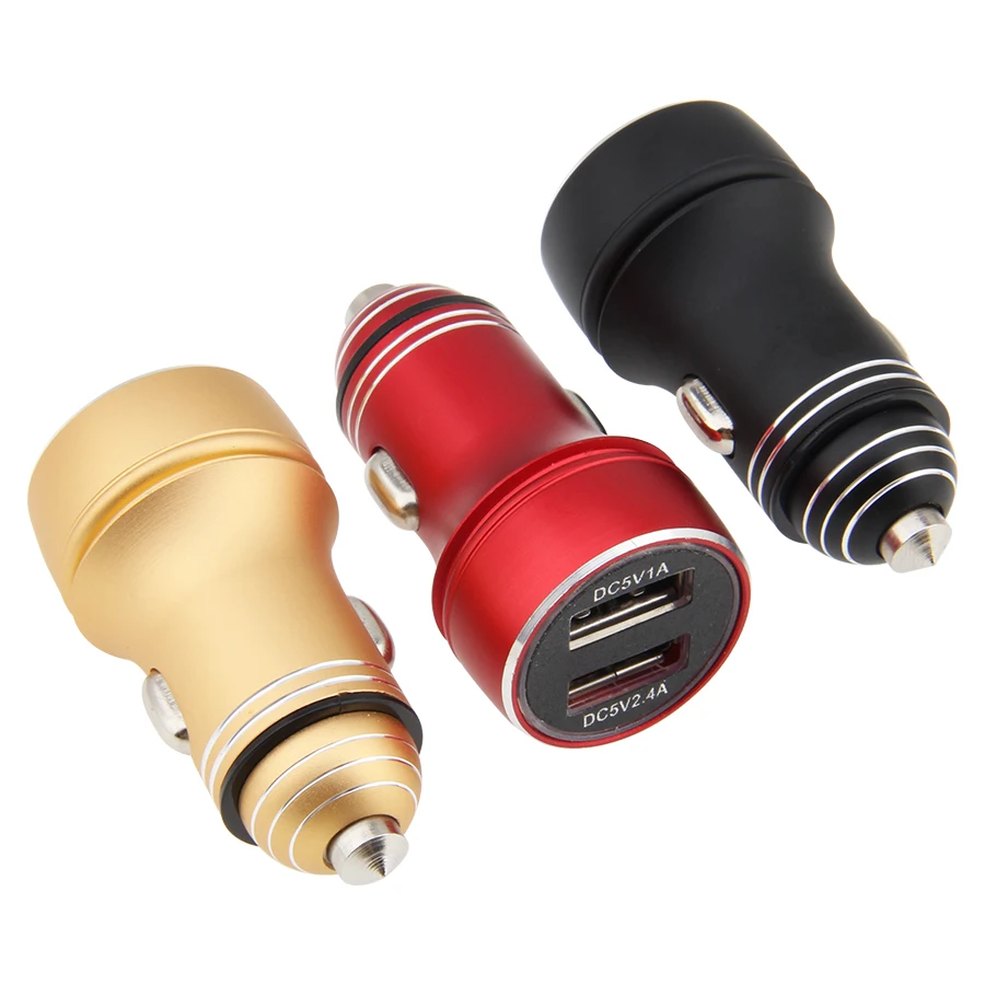 

2020 New Car Charger 2.4A Universal Dual USB For Mobile Phone Adapter For Car USB Charger Power Adapter 500pcs/lot