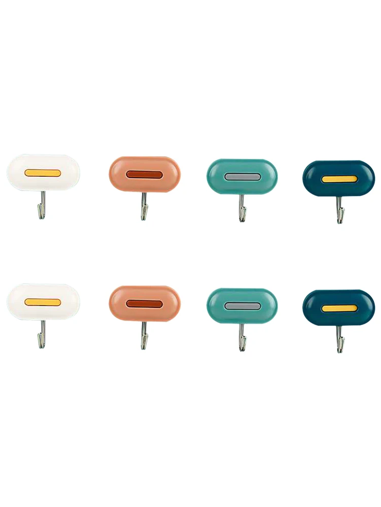 

Dropship 8Pcs Wall Hook Self Adhesive Coat Hook Punch Free Wall Mounted Multifunction Hook for Kitchen Bathroom Shower Office