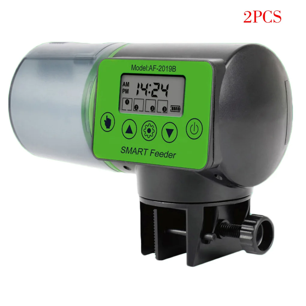 

2 PCS fish tank automatic feeder intelligent timing automatic feeder aquarium automatic feeder large-capacity fish feeder