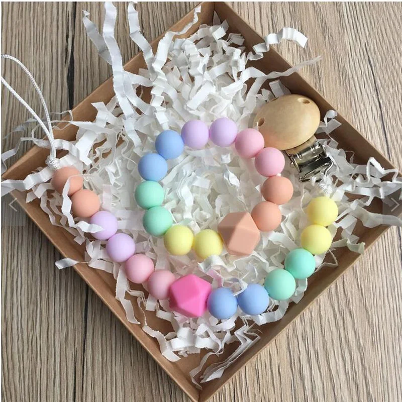 Браслет для прорезывания зубов пищевой силикон зажим-цепочка кормления пустышки