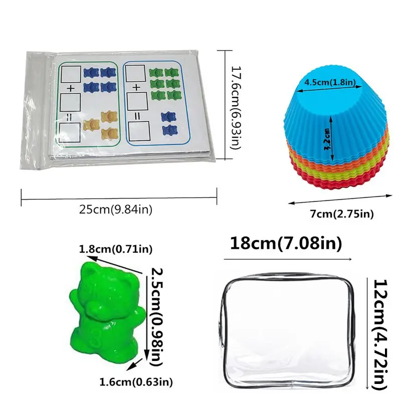 

Counting Bears With Stacking Cups - Montessori Rainbow Matching Game, Educational Color Sorting Toys For Toddlers Baby,Toy and