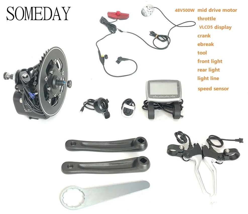 48V500W light SOEMDAY TSDZ2 Midmotor 36/48V 250/350/500 Вт середине приводной двигатель для электрического велосипеда комплект крутящий момент Сенсор ЖК-дисплей Дисплей - Цвет: 48V500W light