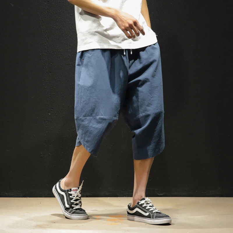 Повседневные штаны шаровары для мужчин Jogger укороченные фитнеса Мужские Harajuku
