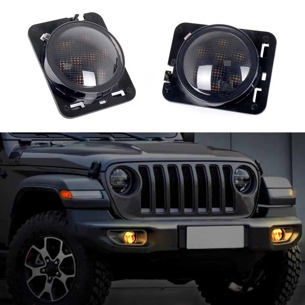 

2Pcs LED Fog Lights Modified Yellow Light Fender Side Marker Lamps for Jeep Wrangler 07-17