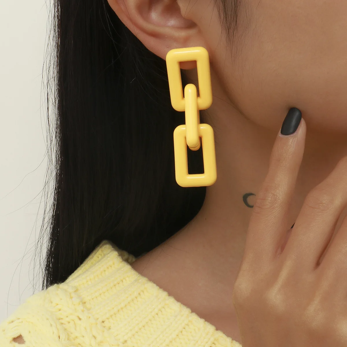

1 Pair Acrylic Macaron Colorful Ear Stud Earrings Long Ladies Boho Punk Jewelry Free Shipping Ins Hip Hop Girl Christmas Grunge