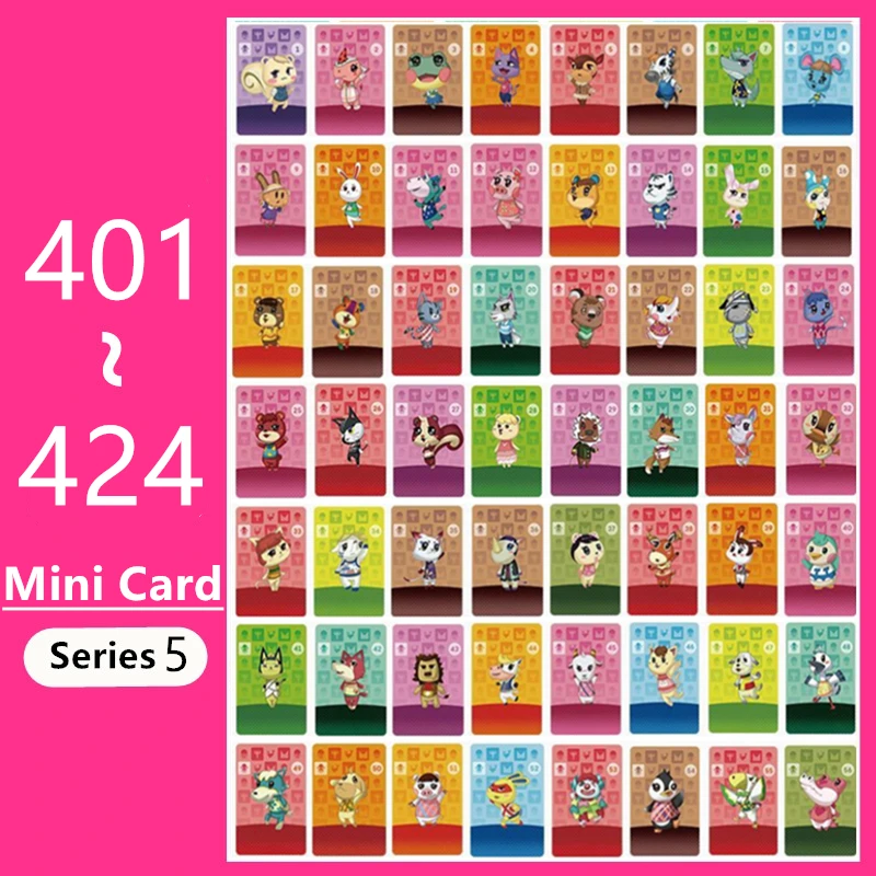 

Мини-карта серии 5, № 401 ~ 424, с животными, Ntag215, NFC, игровая карта с биркой, новые данные