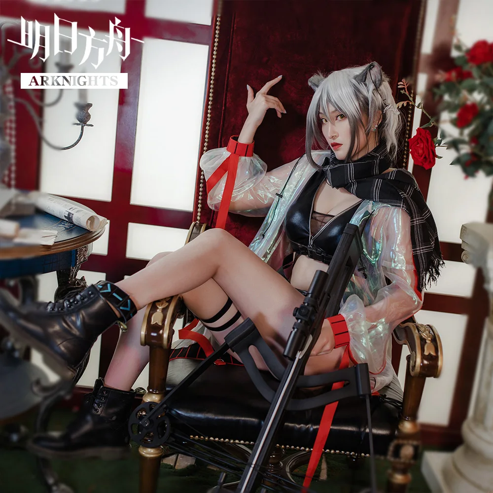 

Customize Arknights SNIPER Schwarz Cosplay Costumes Sexy Costume Woman Cocer Full Outfit Sexy Swimsuit Woman Trench Coat
