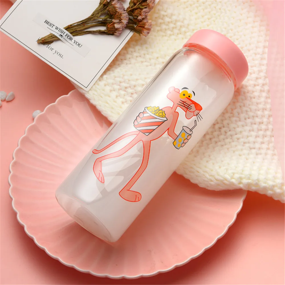 450 мл стеклянная бутылка для напитков милая мультяшная Розовая пантера бутылки