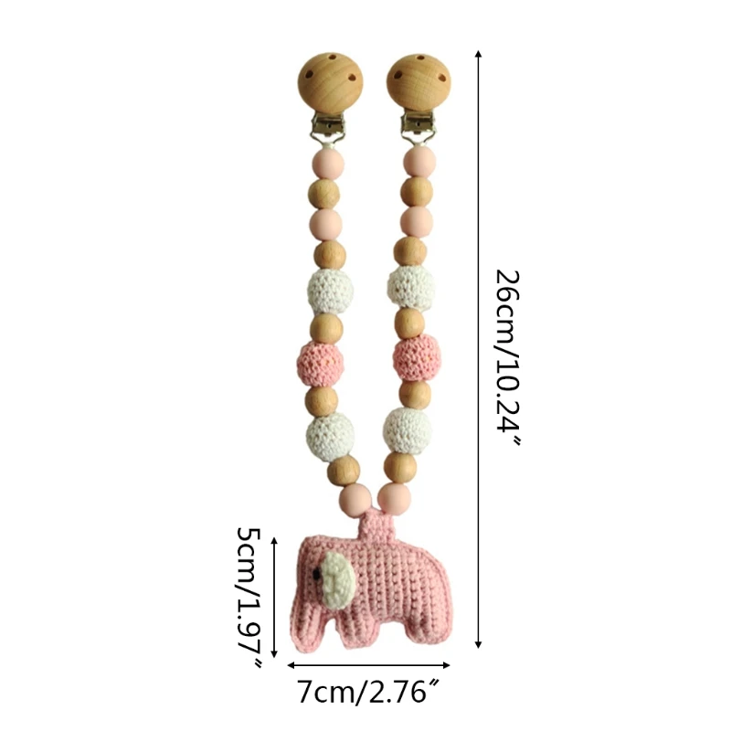

Baby Teether Teething Pendant Pram Clip Hanging Toy Pacifier Chain Silicone Bead