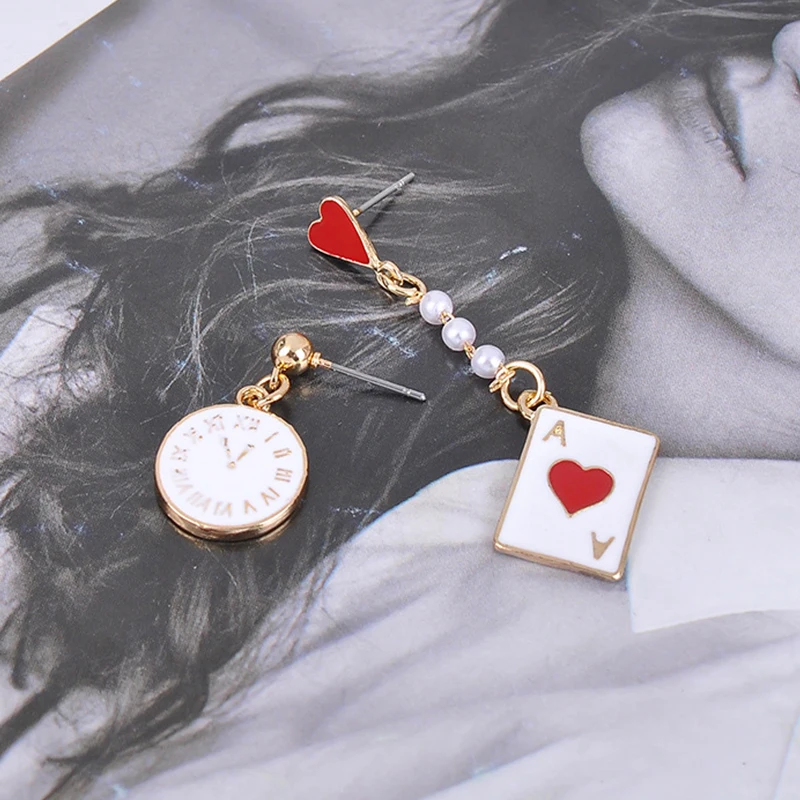 Женские асимметричные серьги-капли CARTER LISA уникальные игральные часы для карт