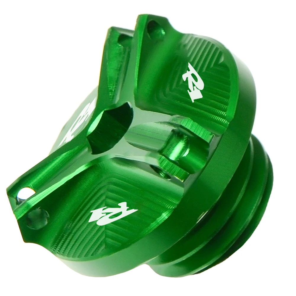 green С логотипом R1 M20* 2,5 ЧПУ Мотоциклетный Двигатель мото масляный колпачок топливного бака Крышка для Yamaha YZF R1 1999 2000 2001 2002 2003 - Цвет: green