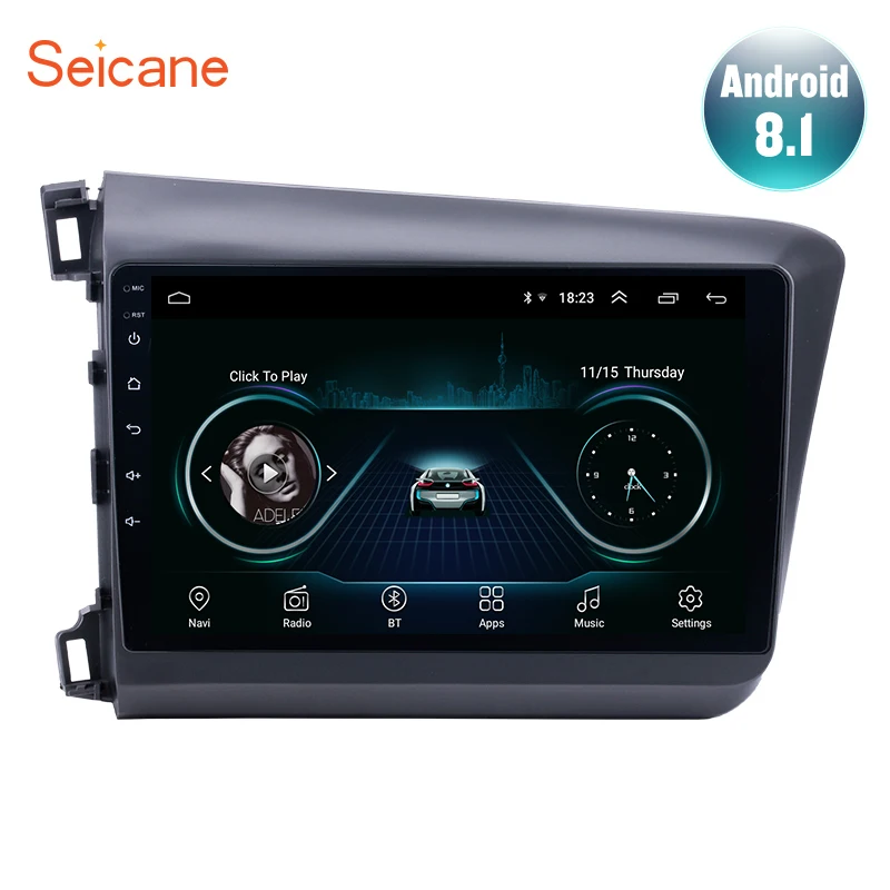 Seicane 10,1 дюймов Android 8,1 gps навигация для 2012 2013 Honda Civic Автомагнитола головное устройство плеер Поддержка TPMS DAB+ Зеркальное соединение