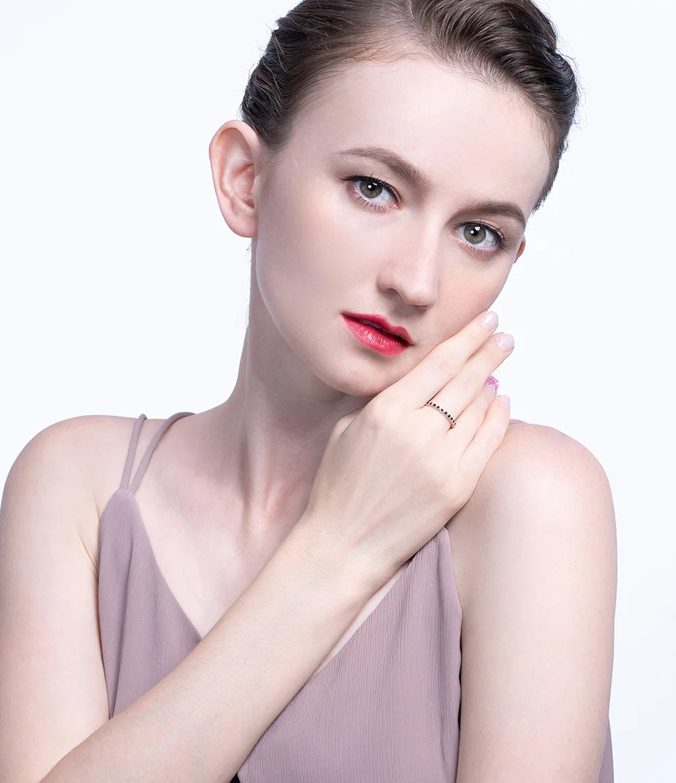ORSA JEWELS, Настоящее серебро 925 пробы, складные кольца для женщин, полный круг, AAAA, циркониевое кольцо, кольца на палец, свадебные, обручальные ювелирные изделия SR145