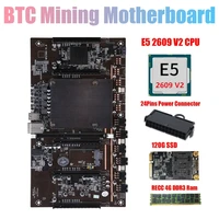 h61 x79 btc mining motherboard with e5 2609 v2 cpurecc 4g ddr3 ram24pins connector120g ssd support 3060 3070 3080 gpu