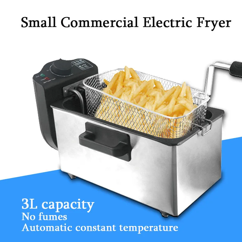 2000 Вт Коммерческая фритюрница 3л электрическая фри машина без дыма