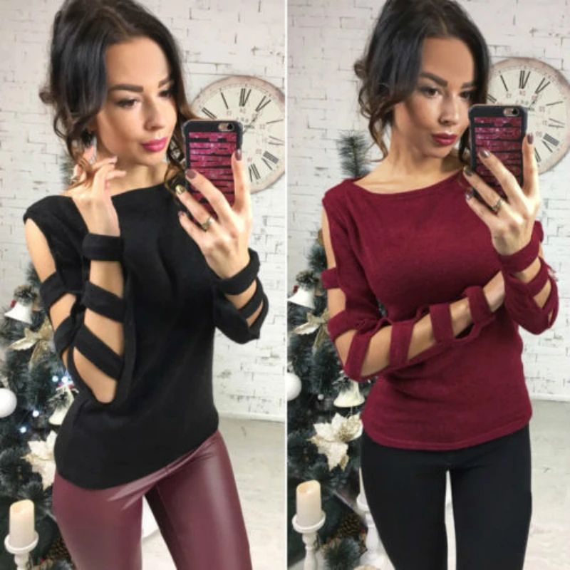 Женский свитер пуловер базовый трикотажный хлопковый топ однотонный джемпер с