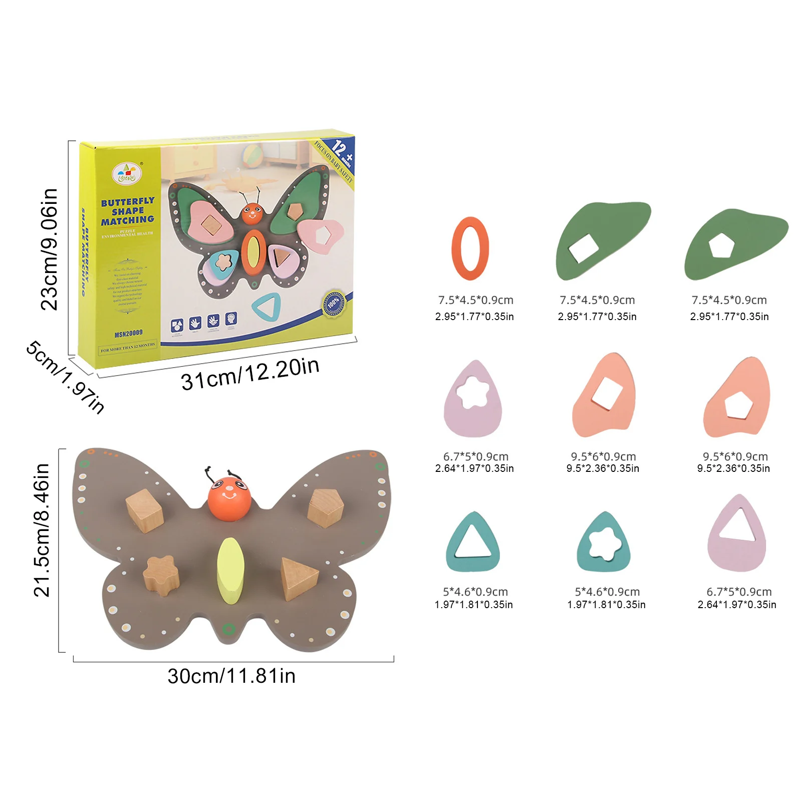 

2021 New Wooden Puzzle Toys For Adults Children Butterfly Matching Game Kids Wooden Stacking Toys Early Education Jigsaw Puzzle