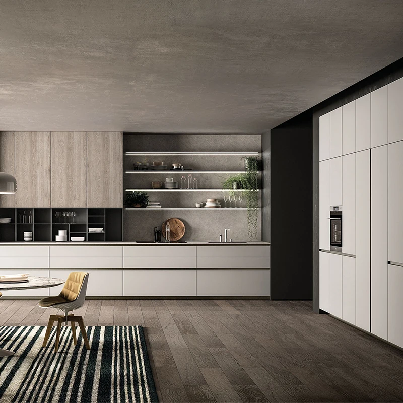 Кухонный шкаф из твердой древесины с матовым покрытием и немецким лаком |