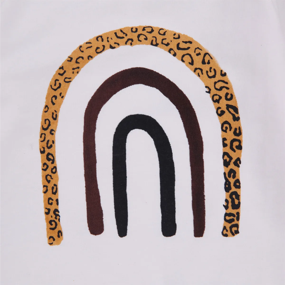 Kids Rainbow Hoodies Sweatshirts Casual Long Sleeve Top, White Round Collar Pullover Boys Girls 0-6 Years Spring Autumn