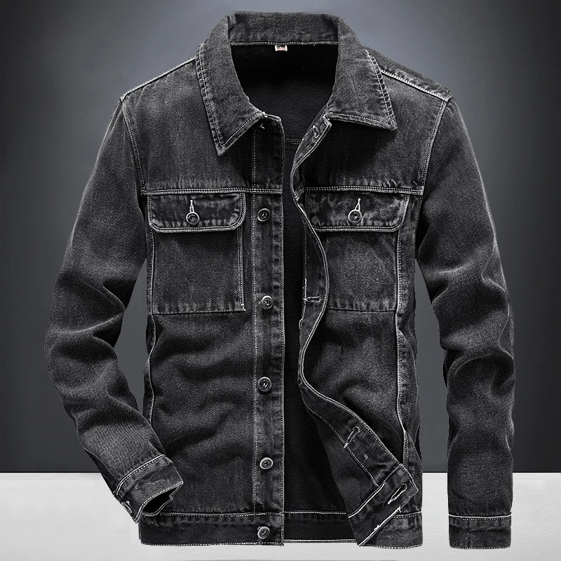 

Unisex Casual Men Denim Cargo Jacket Overcoat Male Streetwear Womens Hip Hop Loose Jeans Coat cowboy