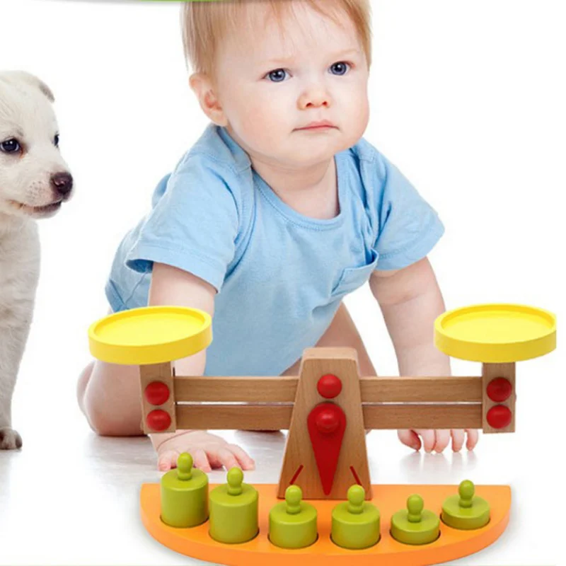 

Montessori Wooden Balance Scale Wood Math Toys Funny Balance Game Good Gifts for Kids Child Toddlers Wooden Toys Learning Toys