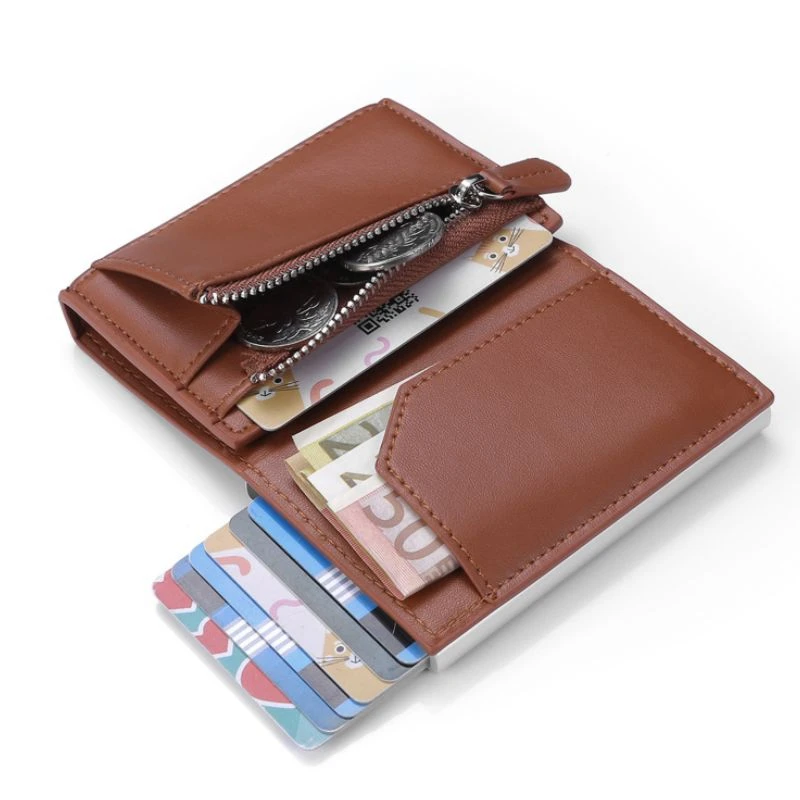 Hot RFID Blocking Protection Women Men ID Credit Card Holder Wallet PU Leather Metal Aluminum CreditCard Business Bank Case | Багаж и