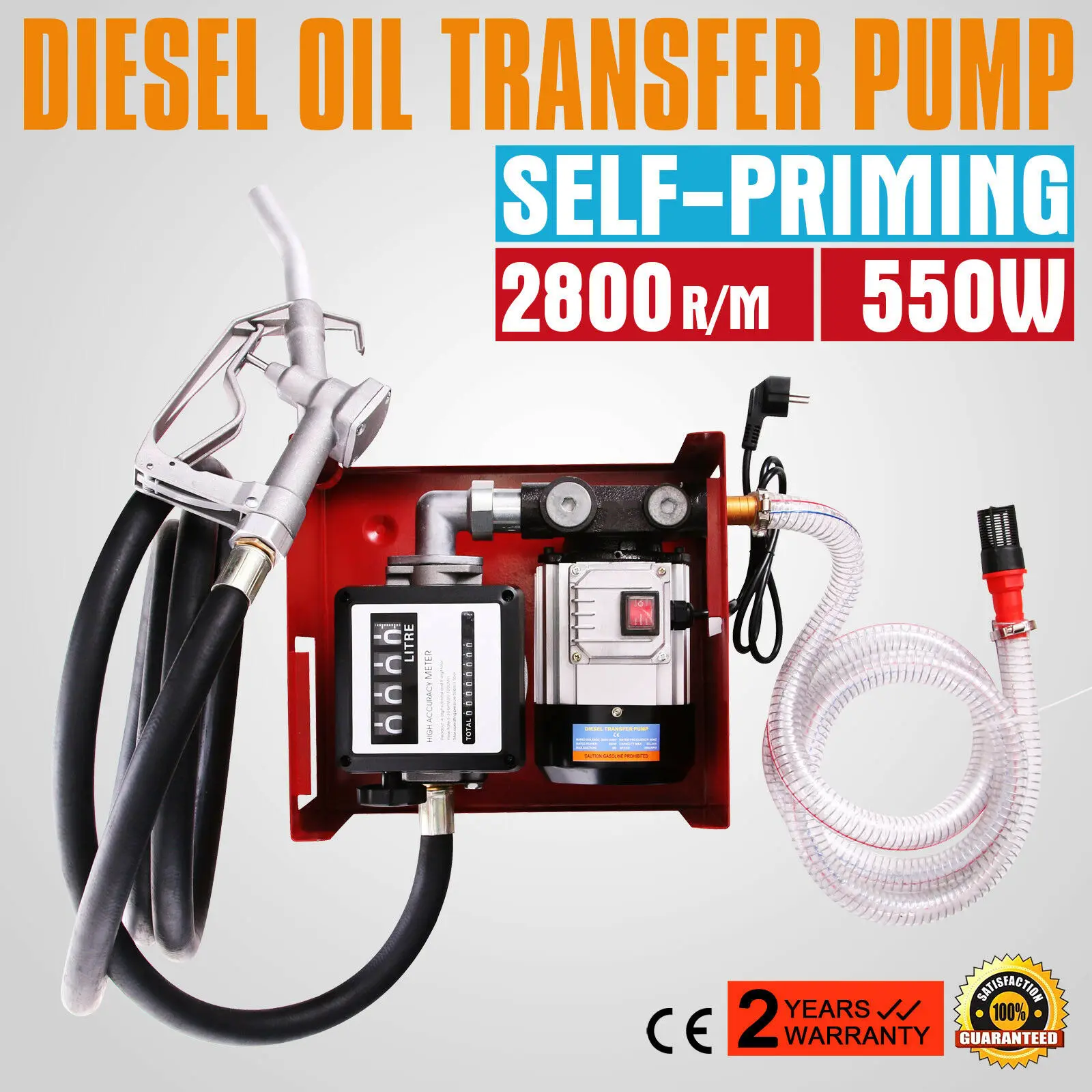 

Electric Fuel Self-Priming Transfer Pump Bio Oil Diesel Kerosene 60L/Min 550W