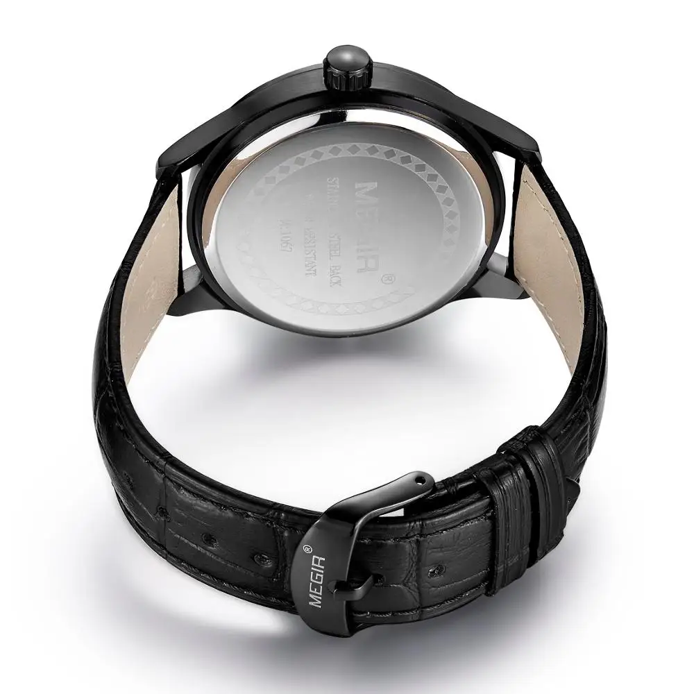 Часы MEGIR Мужские кварцевые простые Стильные Модные Роскошные водонепроницаемые