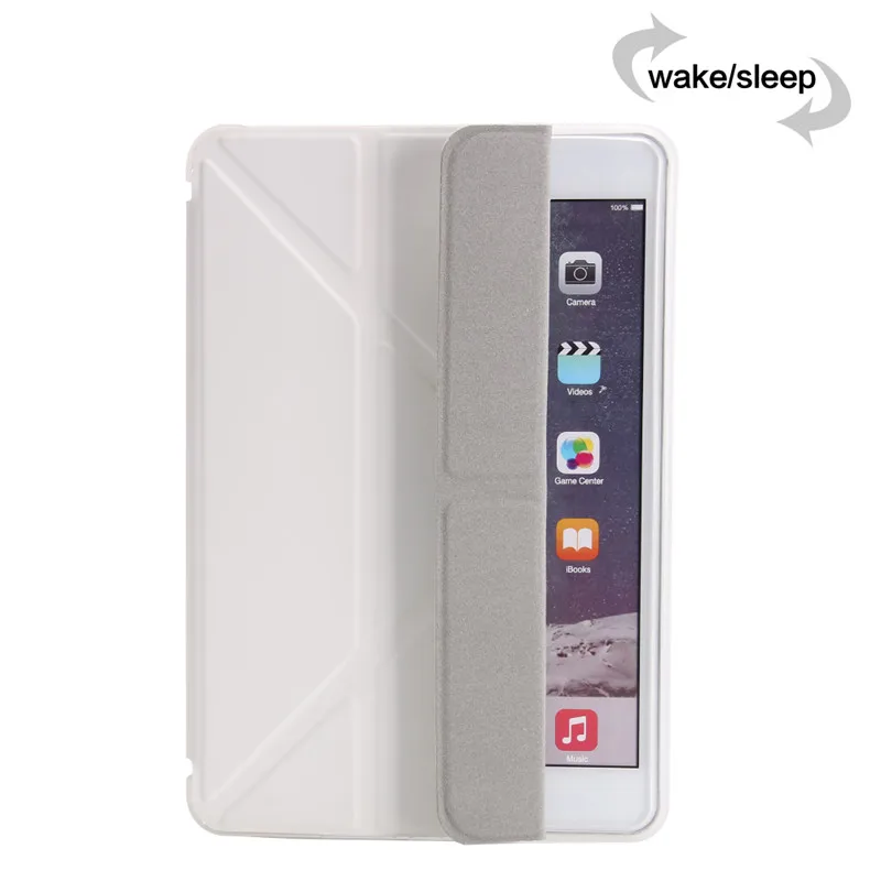 Мини смарт-чехол для apple Ipad mini 1 mini 2 mini 3, чехол для планшетов, гибкая мягкая ТПУ Силиконовая задняя крышка, pu кожаный чехол+ стилус - Цвет: white