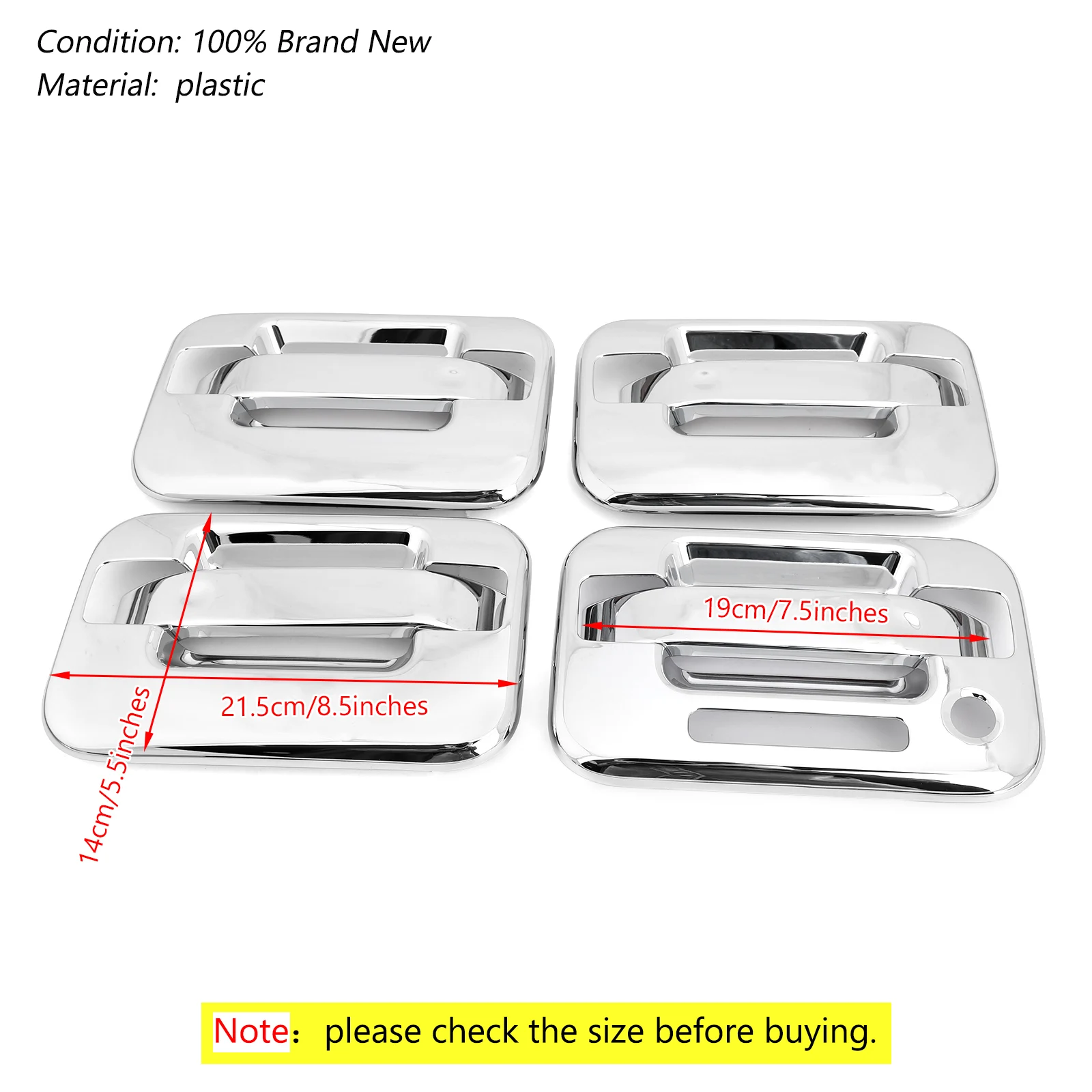 Areyourshop 4 Door Handle Cover For Ford F-150 F150 2004 2005 2006 2007 2008 W/Keypad No Passenger Keyhole Car Accessories Parts |