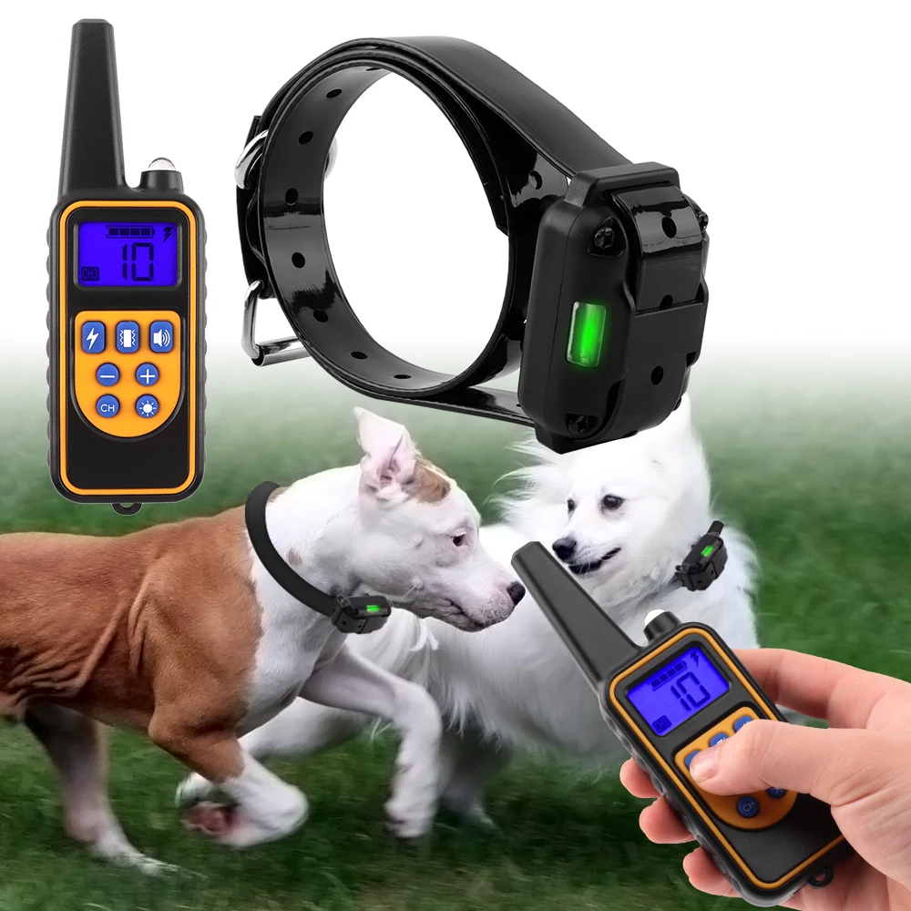 

Электрический тренировочный ошейник, подходит для всех размеров домашних питомцев, 800 м, дистанционное управление, перезаряжаемый водонепр...