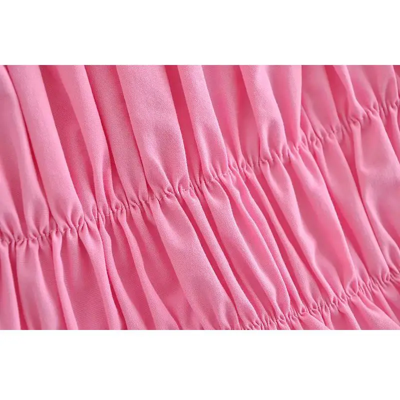 

Womens tops and blouses korean fashion crop top vintage blusas elegant pink sexy shirt tops chiffon puff sleeve top summer 2021