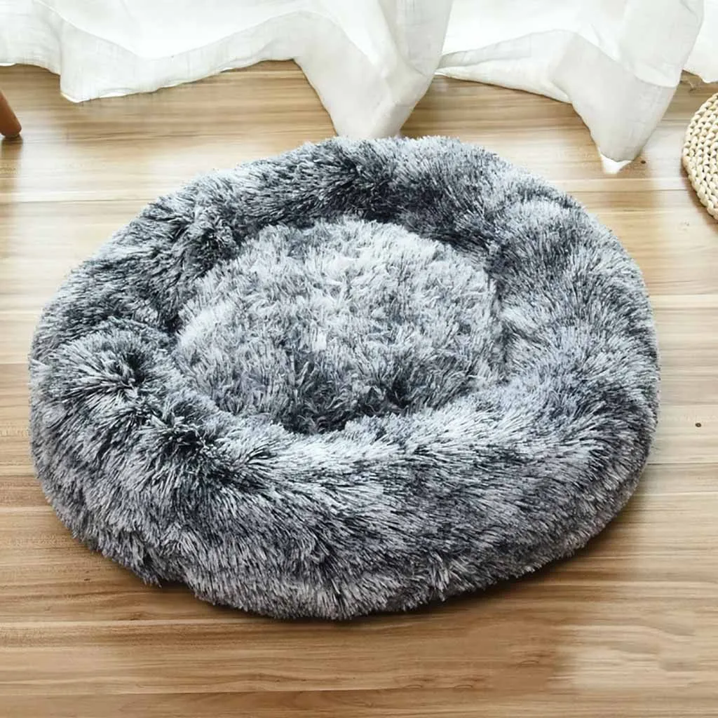 

Dog Round Cat Winter Warm Sleeping Bag Long Plush Soft Pet Bed Calming Bed