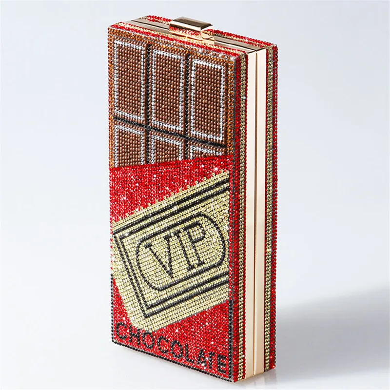 

2021 New Design Glitter Diamond Evening Purse Gold Chain Party Clutch Women Handbags