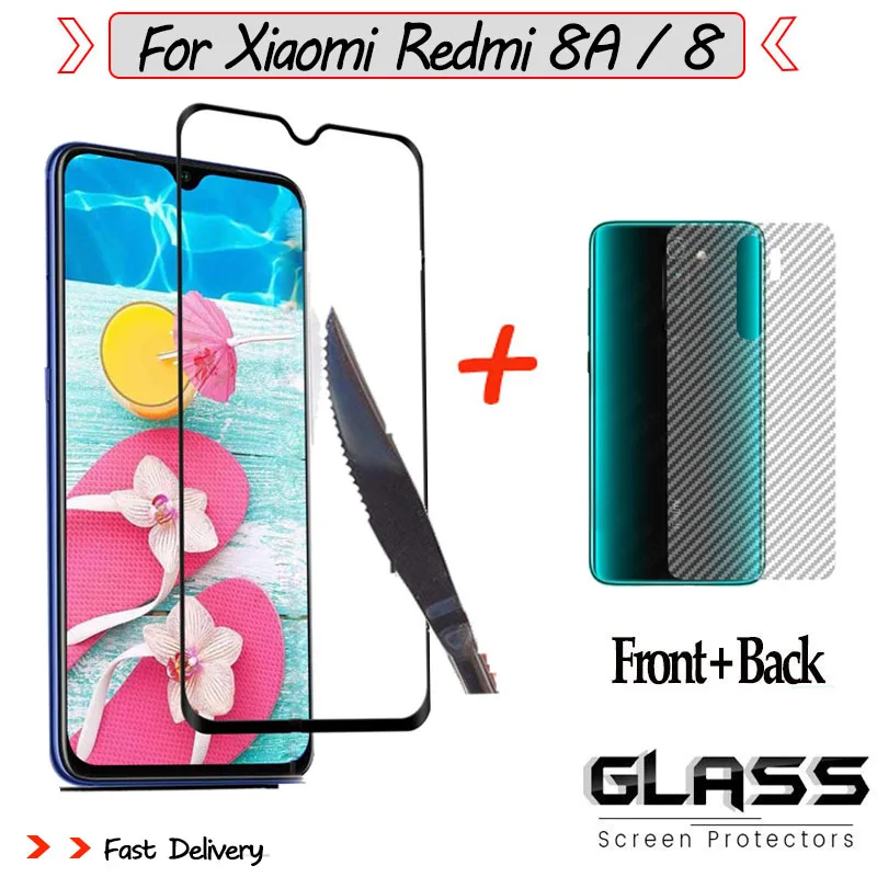 360 крышка передняя + задняя из закаленного стекла redmi 8 a защитное стекло на xiaomi 8a