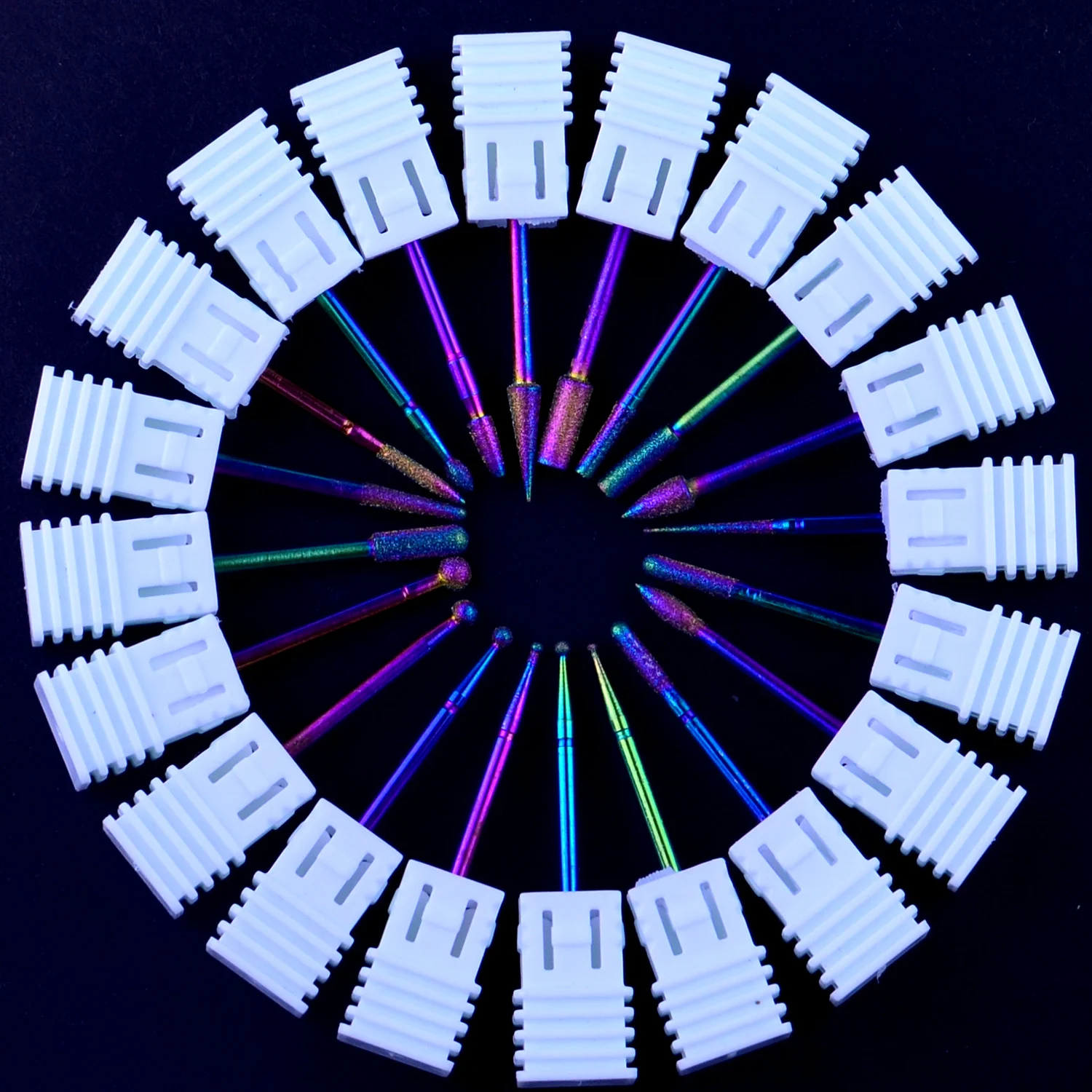 Алмазные сверла для ногтей с радужным покрытием твердосплавная фреза кутикулы