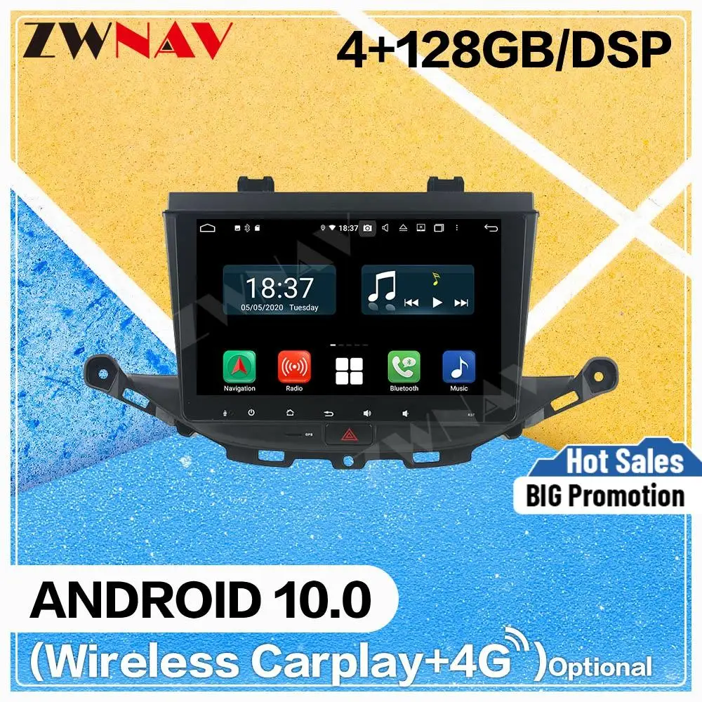 128G Carplay Android 10 экран мультимедийный DVD-плеер для OPEL ASTRA K 2016 2017 WiFi GPS-навигация