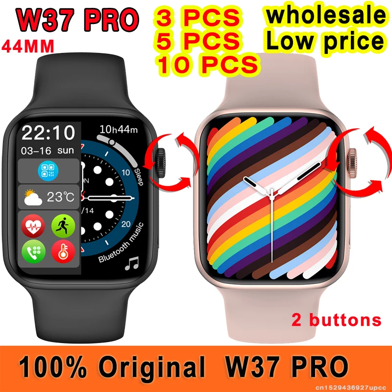 

5 шт. 10 шт. W37 Pro Смарт-часы оптовая продажа низкая цена оригинальные iwo W37 Pro Смарт-часы Две кнопки 44 мм серия 7 Беспроводное зарядное устройство