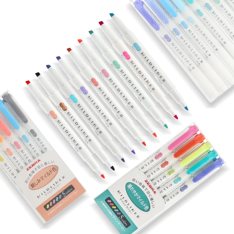 

Set Japan Liner Light Double-head Highlighter Marker Color papeleria gel pen office pens pencils & writing school supplies