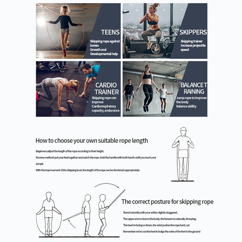 

Exerciser Equipments Gym Training Ropeless Jump Rope with Digital Calories Counter Fitness Cordless Skipping Rope