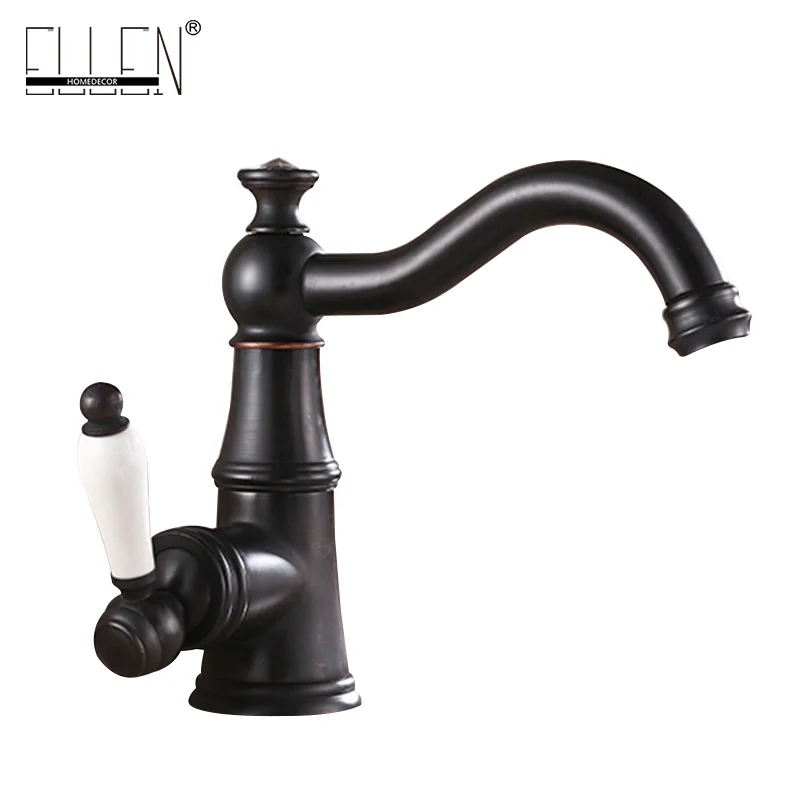 Винтажный Черный смеситель для раковины ванная комната масло-потер бронзовый